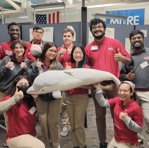 Group of Engineering Ambassadors pose at the Black Family Technology Awareness Day