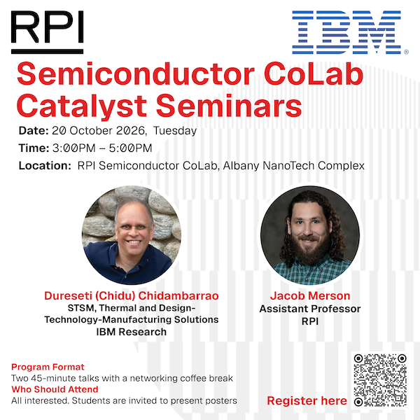 RPI Semiconductor CoLab Catalyst Seminars - October 2026